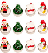 Set 4 lumanari de Craciun Braduti,6 cm, Multicolor