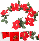 Ghirlanda cu Flori Decorative, Model Craciunita, 200 cm