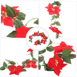 Ghirlanda cu Flori Decorative, Model Craciunita, 200 cm