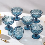 Set 6 cupe inghetata albastru-fumuriu , 300 ml