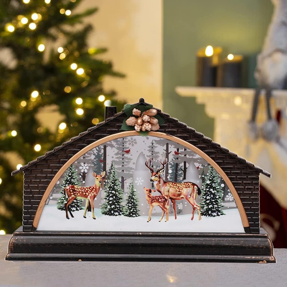 Decoratiune de Craciun, Casuta , LED, 15.5 cm