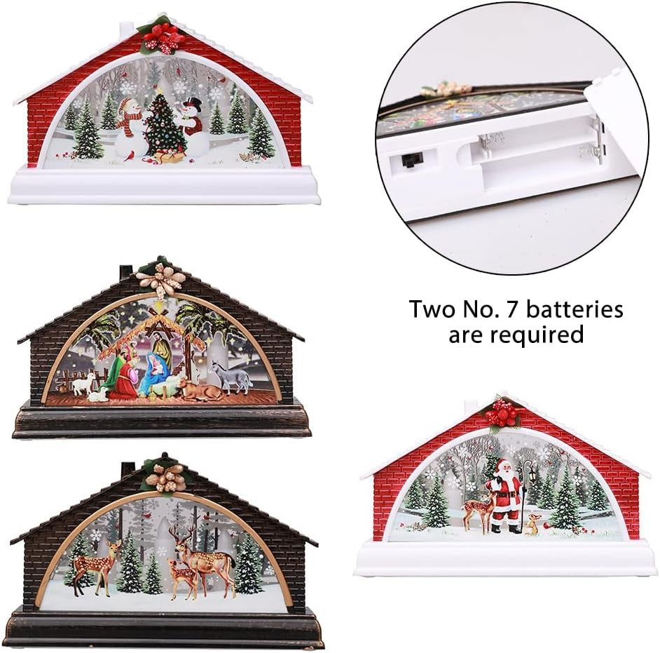 Decoratiune de Craciun, Casuta , LED, 15.5 cm