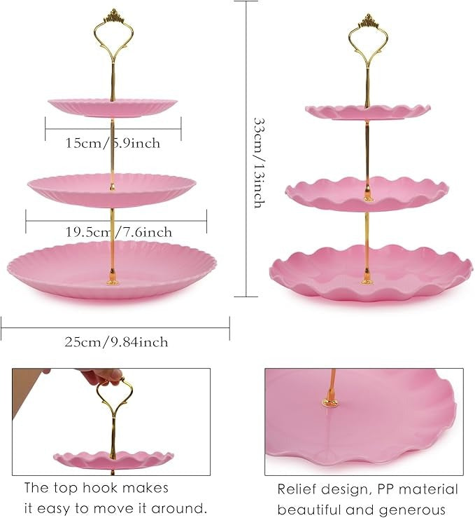 Etajera din plastic dur cu 3 nivele, 33x25x25 cm