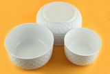 Set  caserole Ceramice cu Capace de Plastic, Model Floral