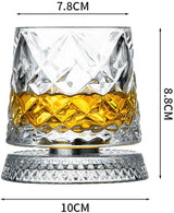 Pahar de whisky rotativ la 360 de grade , 260 ml