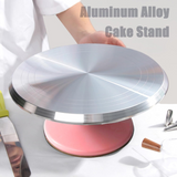 Platou cu Picior Rotativ pentru Tort, Aluminiu cu Picior Antiaderent, 30 cm