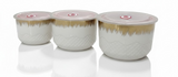 Set 3 boluri Ceramice, capac plastic, Etansare vid