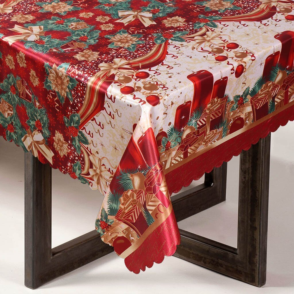 Fata de masa Craciun, 150x180cm, poliester rezistent, multicolor
