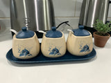 Set 3 Recipiente Condimente, 3 Lingurite Ceramica , 30x11 cm