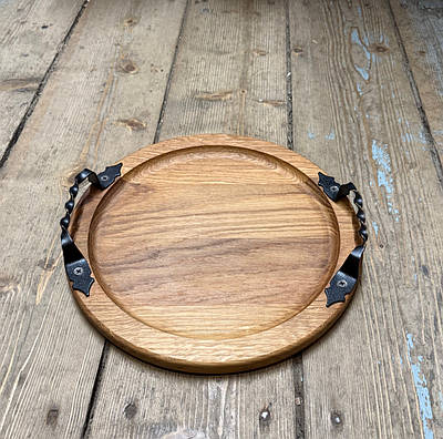 Tava lemn , manere fier forjat,30 cm