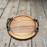 Tava lemn , manere fier forjat,30 cm