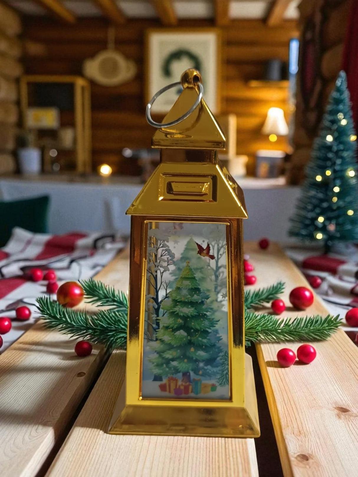 Decoratiune Tip Felinar Cu Baterii, 12 cm