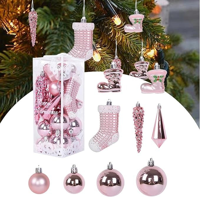 Set 21 de Ornamente Brad , Diverse Forme si Dimensiuni, Plastic