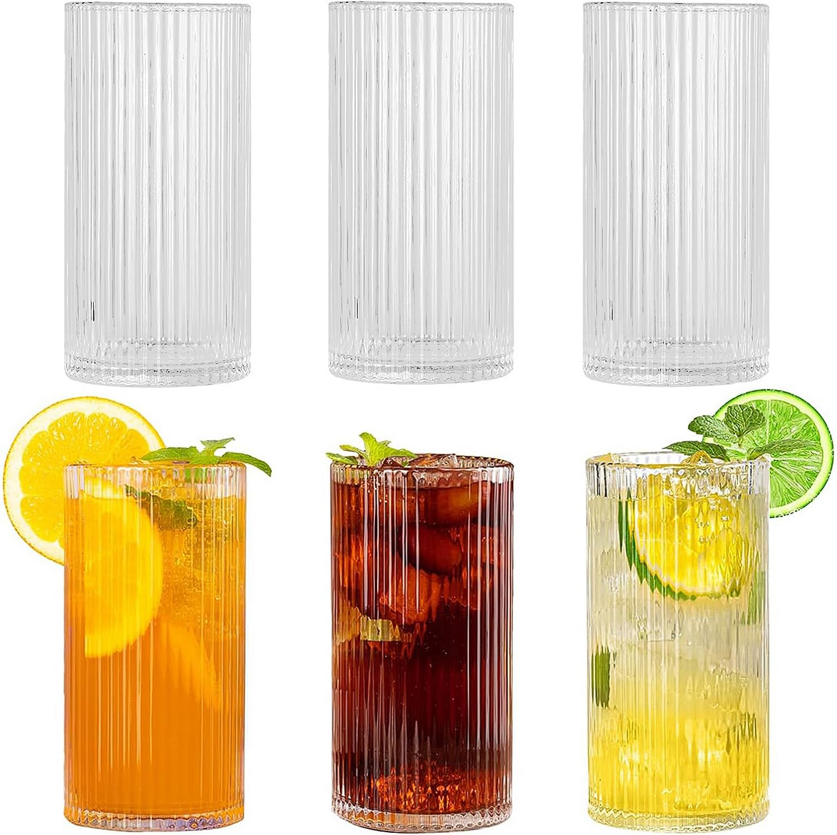 Set 6 pahare sticla pentru bauturi , 400 ml