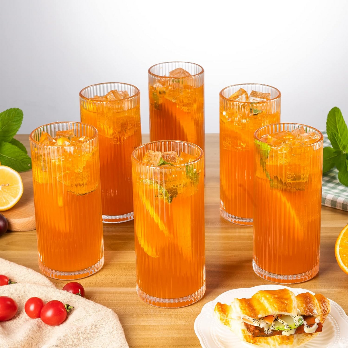 Set 6 pahare sticla pentru bauturi , 400 ml