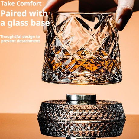 Pahar de whisky rotativ la 360 de grade , 260 ml