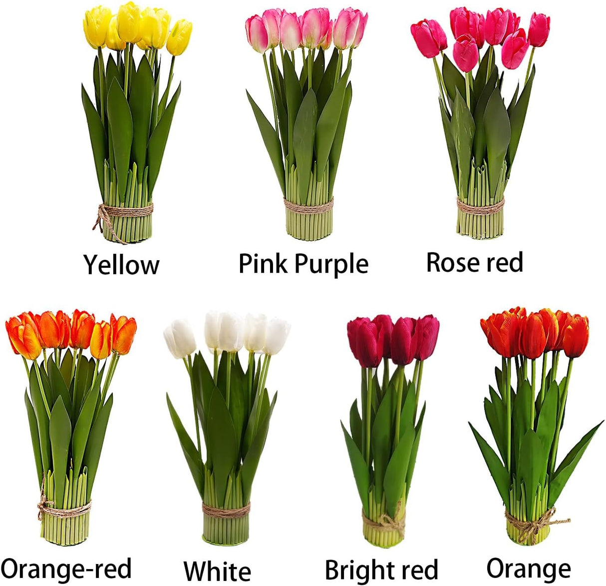Buchet decorativ 9 Lalele artificiale,27 cm