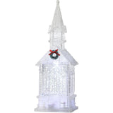 Decoratiune Biserica transparenta , led, sclipici miscator , 28 cm