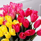 Buchet decorativ 9 Lalele artificiale,27 cm