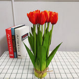 Buchet decorativ 9 Lalele artificiale,27 cm