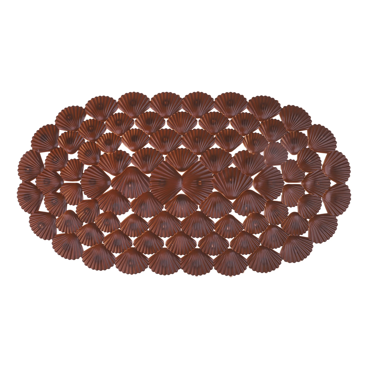 Covor antiderapant cu ventuze pentru cada, model Scoici, 65x38 cm