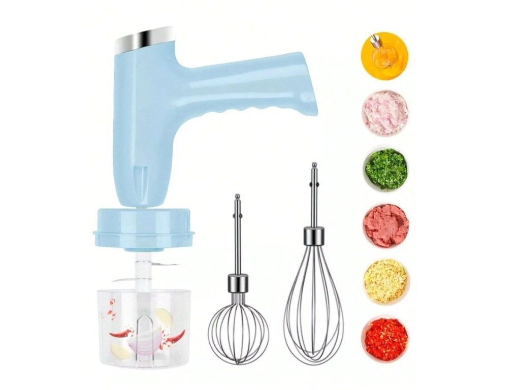 Mixer Electric , 5 Piese, 5 Viteze, Incarcare USB, Pentru Tocat si Mixat
