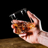 Set 4 Pahare din Sticla Borosilicata pentru Whisky 3D, Mountain, 300 ml