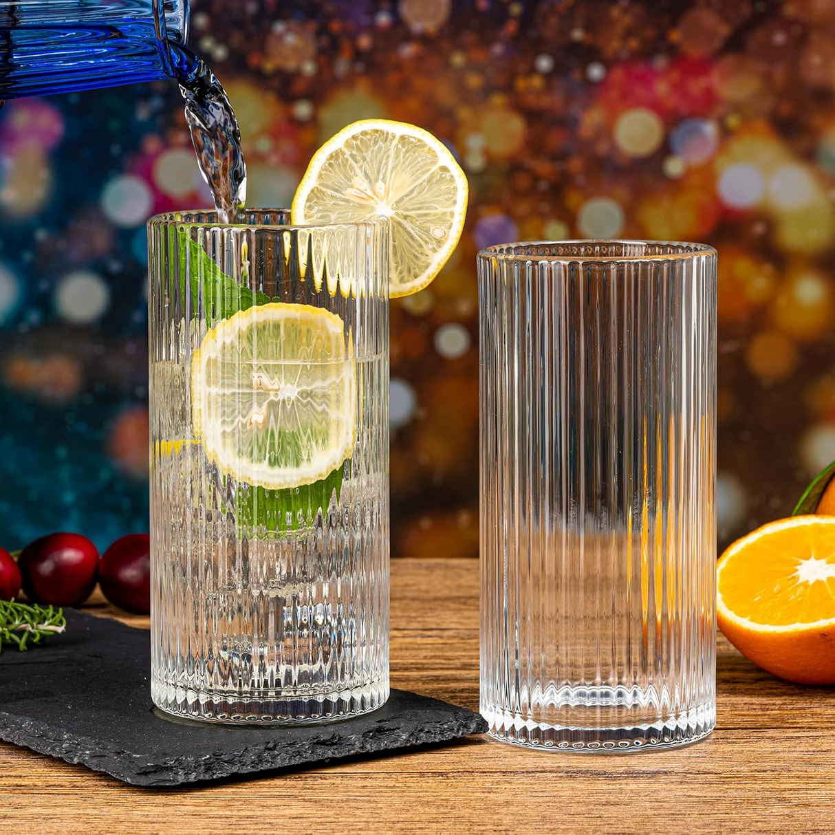 Set 6 pahare sticla pentru bauturi , 400 ml