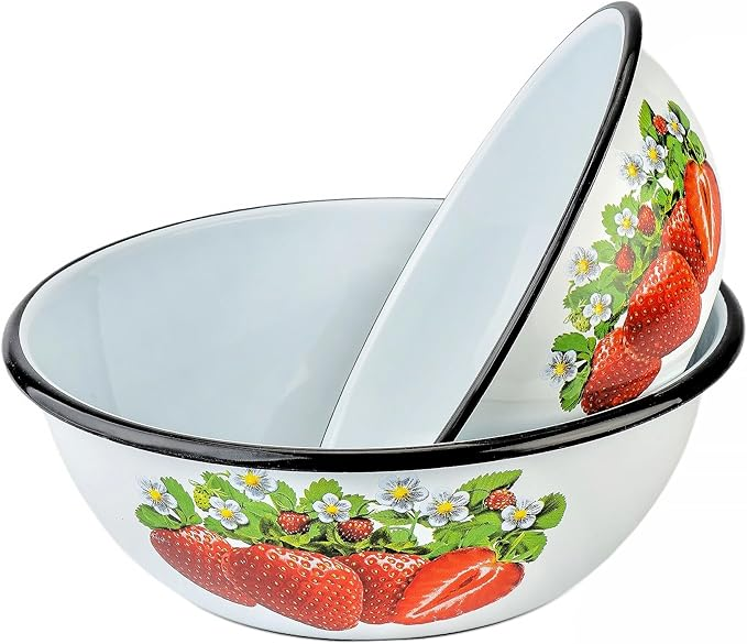 Bol/Castron Emailat cu decor , 0.6/1.5/2.5 Litri