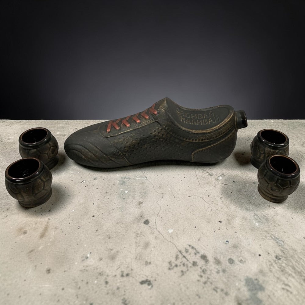 Set Bauturi Gheata Fotbal 500 ml, cu 4 Pahare 50 ml, ceramica