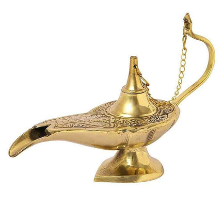 Decoratiune Vintage, Lampa lui Aladin din alama, 14 CM