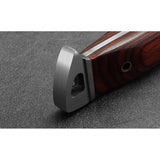 Cutit din Otel Inoxidabil , Maner din Lemn de Trandafir Rosu, cu Teaca Portabila, 19 cm, Lama 9.5 cm