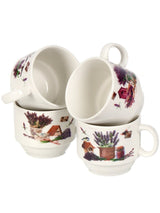 Set 4 cesti din Ceramica cu suport metalic, 220 ml , diverse modele