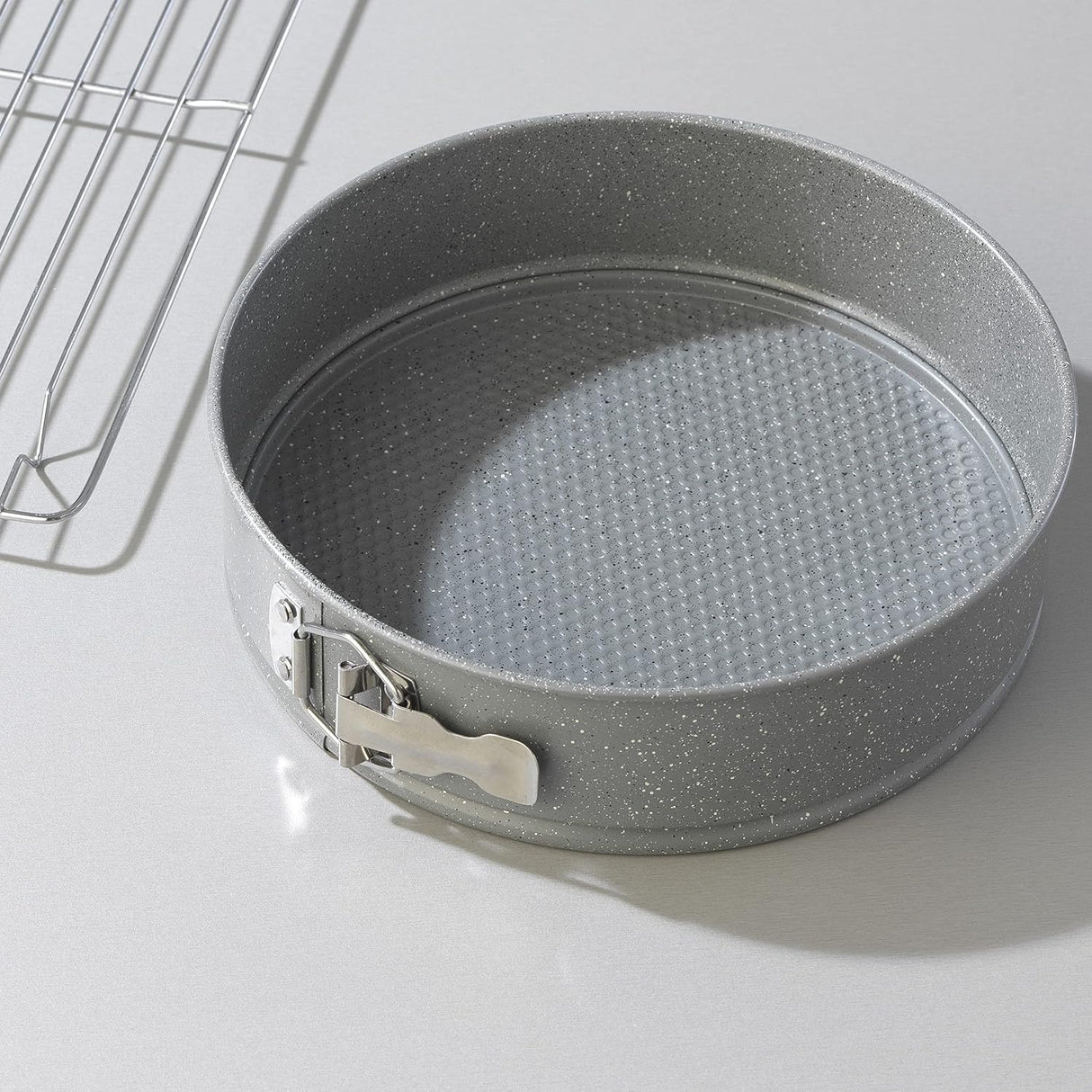 Tava de copt detasabila, Metal , 24cm, gri marmotat