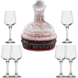 Set Decantor 1600 ml + 6 pahare cu picior 380 ml , sticla