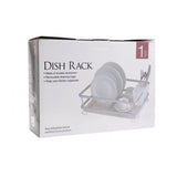 Scurgator din aluminiu pentru vase, Gri, 42x30x13 cm si tava din plastic