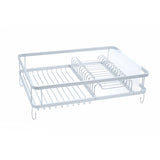 Scurgator din aluminiu pentru vase, Gri, 42x30x13 cm si tava din plastic