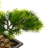 Bonsai Pin decorativ artificial in ghiveci Ceramica, Verde , 40x16x12 cm