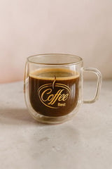 Cana/Ceasca de cafea Coffee, Sticla, Pereti dubli, 250ml, Transparent