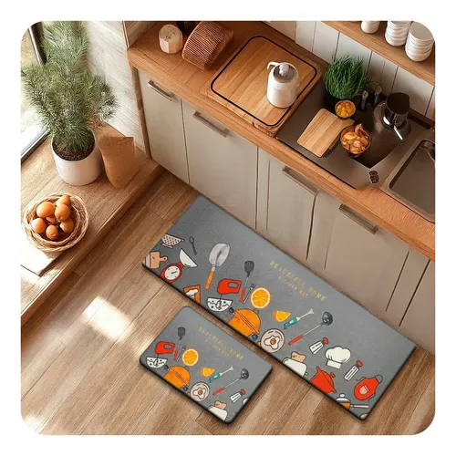 Set 2 covorase pentru Bucatarie , 45x75/45x120 cm