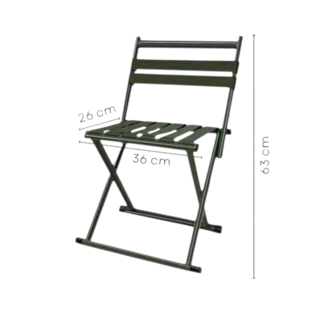 Scaun Pliabil de Camping si Pescuit cu spatar, Cadru Metalic,63x23x36 cm