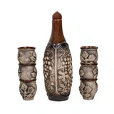 Set pentru vin din ceramica Strugure Frunze 2L, cu 6 cani 180 ml