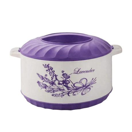Caserola Termica din Inox si Plastic cu Pereti Dubli , model Lavanda/Masline