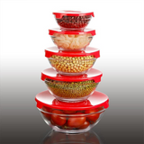 Set 5 boluri din sticla cu capac din plastic