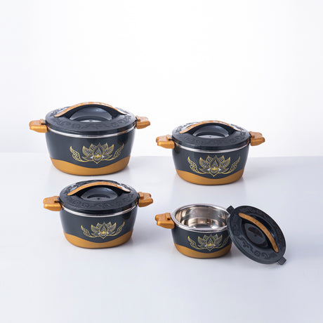 Set 4 caserole Termice, Plastic si Inox, 1L,2L,4L,6L