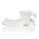Set 6 cesti Portelan fin, 130 ml cu 6 farfurii ,Luxury Collection