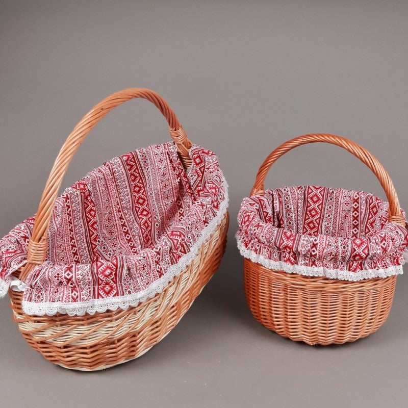 Husa Bumbac pentru cosul de cumparaturi din Rachita , 48*28*25 cm