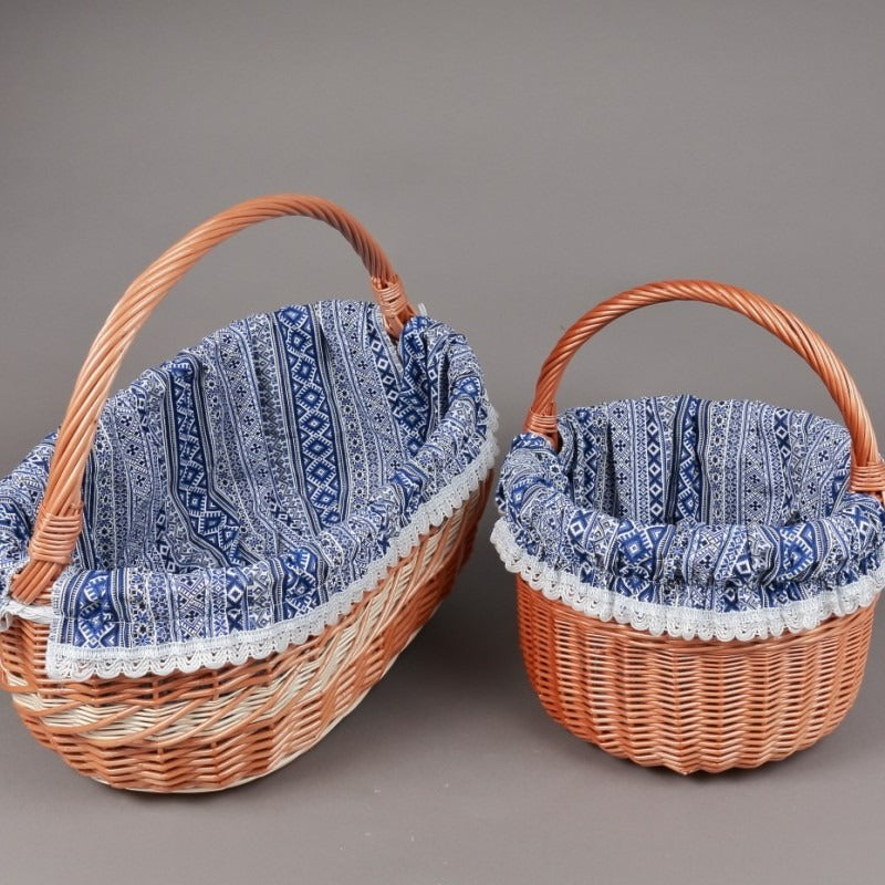 Husa Bumbac pentru cosul de cumparaturi din Rachita , 48*28*25 cm