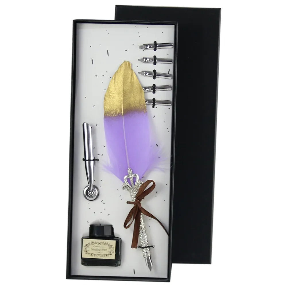 Set Pana de scris Vintage „Enjoy Your Life – 8 piese