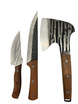 Set 3 Piese Macelarie,Cutit Carne 21 cm,Cutit Macelarie Universal 30 cm si Satar Universal 25 cm